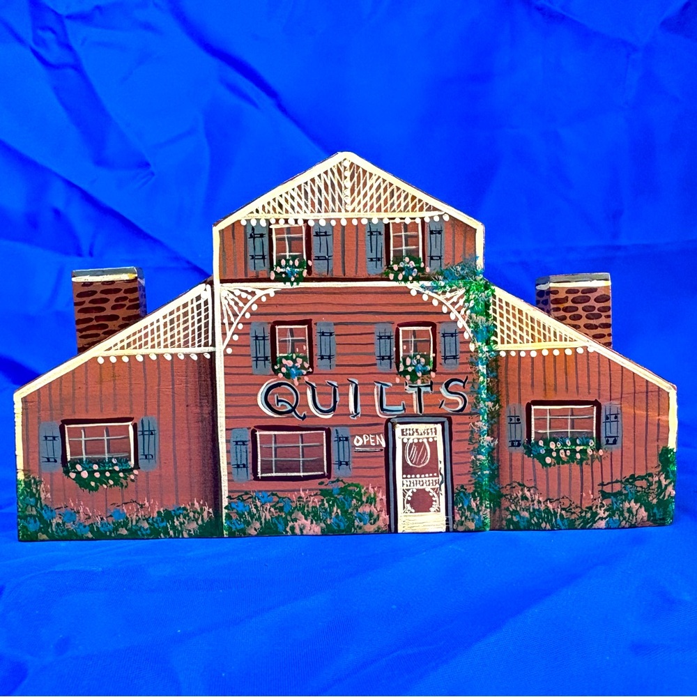 Beautiful Rosebud Creations Vintage Handpainted Quilt Store Wood Home Decor 1997
